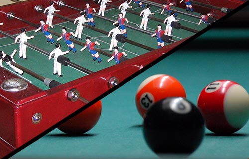 Alquiler de futbolines y billares en Barcelona