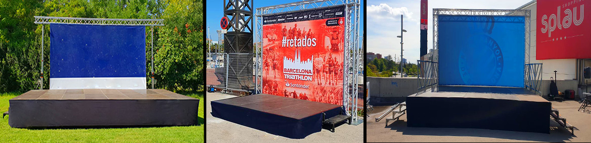 Aqluiler de escenarios para eventos barcelona