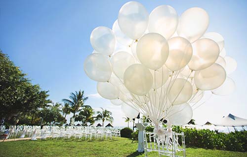 Montaje de globos de helio para bodas en Barcelona