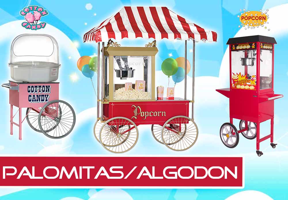 Carritos de palomitas y algodón de azúcar en Barcelona