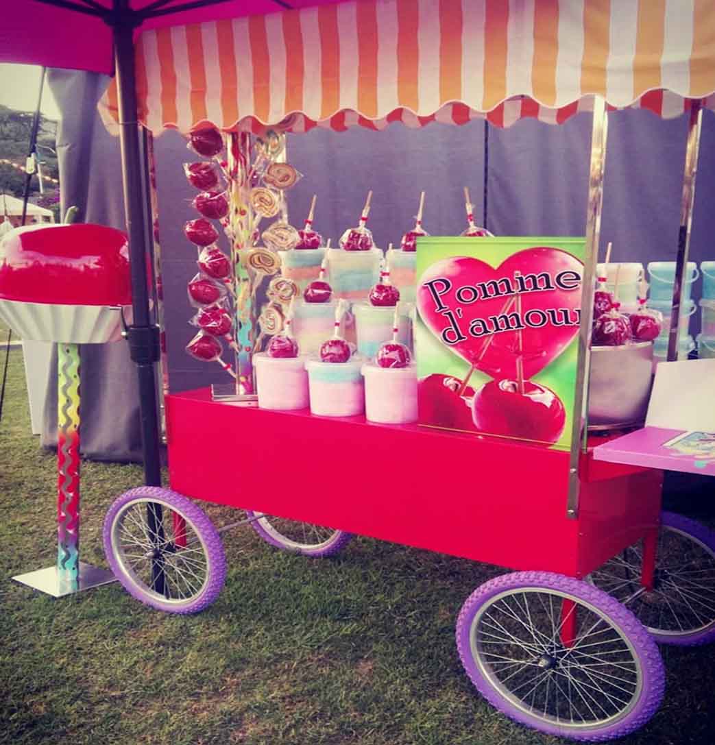 Alquiler carritos de manzanas de caramelo Barcelona