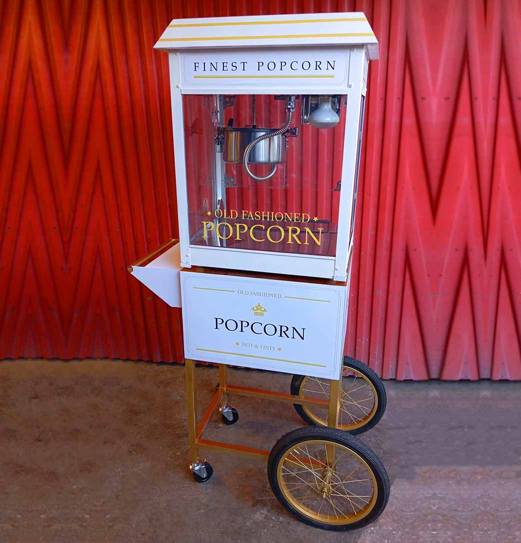 Alquiler de carrito de palomitas Blanco en Barcelona